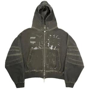 OEM 2025 en línea al por mayor Plus Size 500 Gsm Heavyweight Custom Oversized Men Acid Wash Hoodies Vintage Plain Hoodies para hombres - Product Image 4