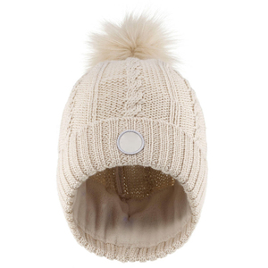 Bonnet tricoté en acrylique unisexe avec logo personnalisé pour l'hiver Vente en gros Bonnet tricoté à revers pour femmes - Product Image 3