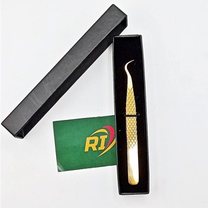 Pinzas para Pestañas de Acero Inoxidable con Diseño Delgado, Aislamiento Largo, Antiestáticas, con Agarre de Diamante Dorado Plasma, Logotipo Personalizado, Profesional y Ecológico - Product Image 6