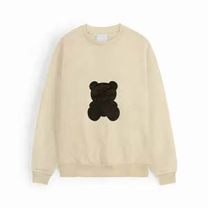 Sudadera de cuello redondo de algodón 100% de primera calidad Unisex, tela de lana de estilo callejero Vintage, logotipo de serigrafía, bordado sólido - Product Image 6