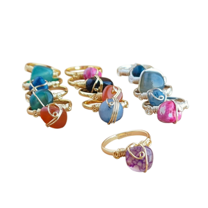 Colorful Stone Fashion <b>Rings</b> with Gold & Silver Plated Wire Resale Appeal - Product Image 3