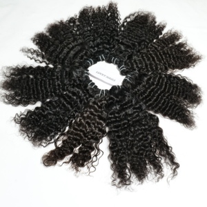 วิกต่อผมมนุษย์แบบถักมัดเป็นลอนสีดำธรรมชาติแบบไม่ผ่านกระบวนการผมชาวอินเดียสองชั้น - Product Image 1