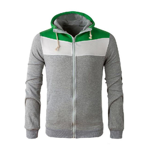 ขายส่งผ้าฝ้าย 100% ว่างเปล่าซิปเสื้อกันหนาวหมวกคุณภาพสูงสีที่กําหนดเองโลโก้ Zip Up เย็บปักถักร้อย Hoodies สําหรับชาย - Product Image 1