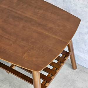 Rectangular 2-Tier Rustic Living Room <b>Table</b> 80x50x45cm Durable Rubber Wood <b>Coffee</b> <b>Table</b> TT68270 - Product Image 6