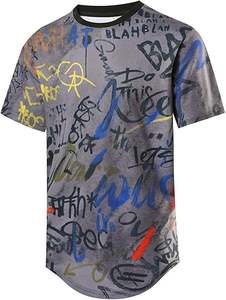 Mode ras du cou graphique imprimé hommes T-Shirts décontracté à manches courtes entraînement Hip Hop t-shirts pour hommes - Product Image 5