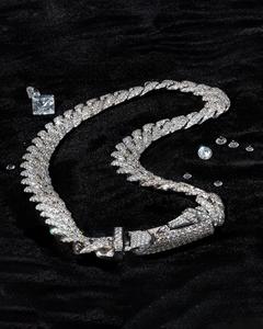 สร้อยคิวบา โมอิสซาไนต์ VVS1 เงินแท้ 925 และทองคำขาว 14K งานแฮนด์เมด สไตล์ฮิปฮอป สร้อยคอผู้ชายสำหรับงานปาร์ตี้ ผลิตในสหรัฐอเมริกา - Product Image 2