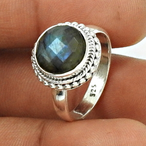 Trendy <b>Labradorite</b> Cut Gemstone Customized <b>Ring</b> 925 Sterling Silver Jewelry Engagement <b>Rings</b> Fine Jewelry Exporters Manufacturer - Product Image 1
