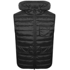 Veste chaude d'hiver pour hommes légère et personnalisée gilet bouffant respirant avec capuche résistant à l'eau manteau sans manches brillant - Product Image 1