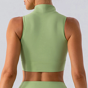 Venta al por mayor Mujer Cremallera Correr Fitness Yoga Sujetador Mujeres Sin Mangas Deportes Tank Top Mujeres Entrenamiento Transpirable Ropa de Entrenamiento - Product Image 2