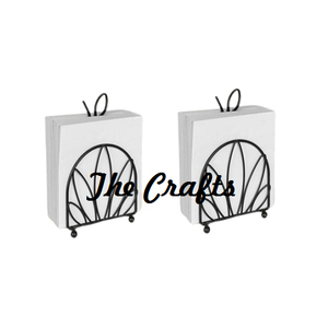 Ensemble de deux porte-serviettes de taille personnalisée en fer noir couleur porte-mouchoirs pour la maison hôtel vaisselle utilisation - Product Image 1