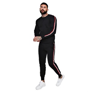 Survêtements de sport pour hommes avec logo personnalisé vierge de marque Training jogging wear deux pièces ensemble survêtement survêtement uni pour hommes - Product Image 3