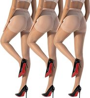 3 paires de collants transparents pour femmes 15D collants pour femmes collants taille haute collants pour femmes orteils renforcés