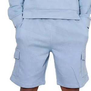 Nouvelle mode impression Logo français éponge survêtements unisexe 100% coton à capuche costumes impression personnalisée Shorts hommes à capuche ensemble - Product Image 6