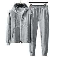 Ensemble de survêtement décontracté 2 pièces pour homme, en molleton 100 % coton, écologique, respirant, sans coutures, grande taille, couleur unie