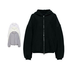 Sudadera con capucha de otoño ligera con estampado personalizado sudadera de algodón transpirable bordado liso teñido Ajuste de gran tamaño ecológico - Product Image 1