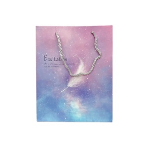 Sac cadeau en papier imprimé plumes ombrées de qualité supérieure avec poignées-Emballage écologique pour fêtes et événements (Style 04) - Product Image 1