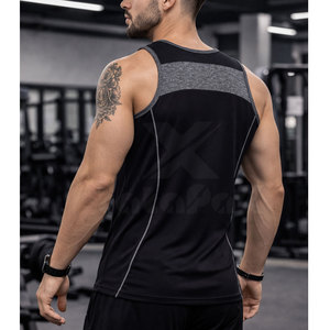 เสื้อกั๊กออกกำลังกายแบบลำลองถักระบายอากาศได้ดีสำหรับผู้ชายผ้าฝ้ายแห้งเร็ว100% สำหรับฝึกกีฬา - Product Image 6