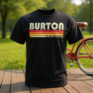 T-shirt promozionale in stile retrò vintage anni '80 e '90 con cognome Burton - Product Image 3