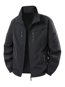 Latest Design Top Trend High Quality Windbreaker <b>Jacket</b> Custom Logo Colors Perfect Breathable Multiple Pockets Casual All Season - Product Image 1