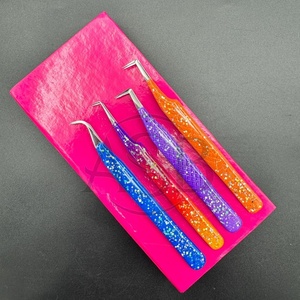 Pinzas para pestañas personalizadas de acero sostenible para botas delgadas de 45 y 90 grados con curva brillante probadas a mano, pinzas para pestañas con punta sin fibra - Product Image 6