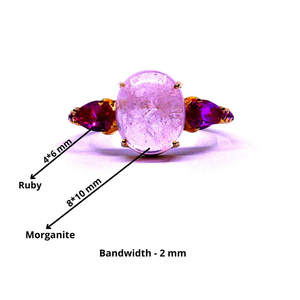 Luxury Fashionable 925 <b>Sterling</b> <b>Silver</b> Morganite Ruby Gemstone Engagement Charm Trendy <b>Adjustable</b> <b>Ring</b> - Product Image 2