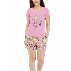 Conjunto de pantalones cortos de verano para mujer directo de fábrica, conjunto ligero y transpirable de 2 piezas para uso diario informal y al aire libre - Product Image 1