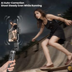 Palo de selfie ajustable Pro 360 con luz LED de relleno, control remoto inalámbrico, soporte estabilizador para teléfonos celulares, aluminio, 1800 mm - Product Image 5