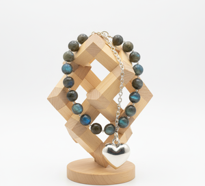 Collier de mode tendance en argent 925 de 18 pouces pour femmes Design noué à la main avec pierre naturelle de Labradorite de guérison perlée d'eau douce - Product Image 6