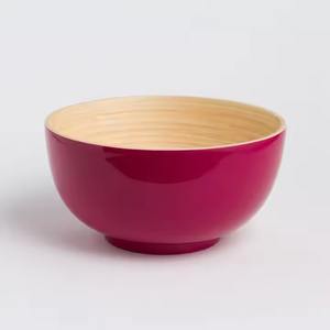 Bold bamboo serving bowl for catering buffet kitchen restaurant hotel dining salad fruit snack <b>bread</b> food table display - Product Image 1