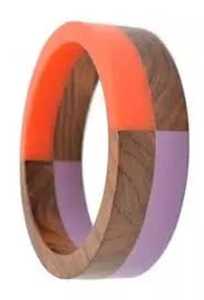 Modern Wooden Resin Bangle <b>Set</b> Heart Cut Trendy Women's <b>Bracelet</b> Bangles Round Handmade Fashion Trending Jewellery - Product Image 5