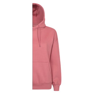 Robe sweat-shirt d'hiver en molleton 100% coton pour femme, personnalisée, écologique, respirante, coupe-vent, avec broderie en relief sur le devant, rose, col rond - Product Image 5