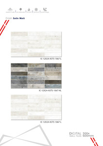 Azulejos de cerámica premium de 300x600 mm para baño y cocina, con acabado brillante, mate o con efecto de azúcar tallado, para espacios interiores elegantes. - Product Image 2