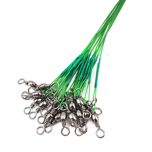 Guide-fil de pêche en acier résistant aux morsures de 10 à 30cm avec émerillon et fixation à pression pour la pêche en bateau sur l'océan et le lac - Product Image 6