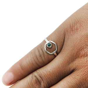 แหวนพลอยพลอยสีเขียวบำบัดสีเขียวธรรมชาติสำหรับ100% แหวน925เงินสเตอร์ลิงเครื่องประดับชิ้นใหญ่สำหรับเธอ - Product Image 3