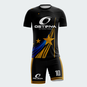 Ensemble short et maillot de football personnalisé imprimé, haute qualité, transfert thermique, respirant, 100 % polyester, séchage rapide, anti-humidité, devant - Product Image 4