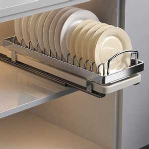 Stainless Steel <b>Pull</b> <b>Out</b> <b>Drawer</b> Basket Dish Rack Kitchen Cabinet Organizer Hardware - Product Image 3