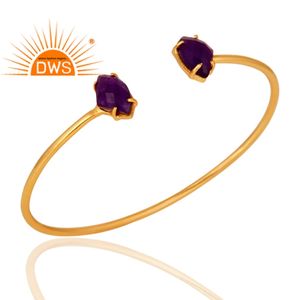 Aventurine Gemstone Cuff <b>Bangle</b> Jewelry DWS Women's Classic <b>Gold</b> <b>Plated</b> Brass Indian Handcrafted - Product Image 3