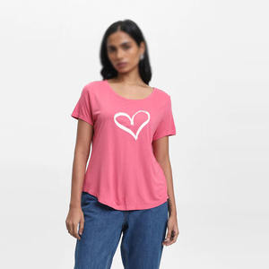 Camiseta de Mujer de Corte Regular, Material Transpirable, Cómoda para Uso Diario Informal - Product Image 4