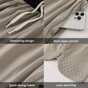 Custom New Arrived High Quality Breathable <b>Mesh</b> Panel Insert Recycled Dry Fast Polyester Spandex <b>Men</b> Workout Gym <b>Shorts</b> - Product Image 5