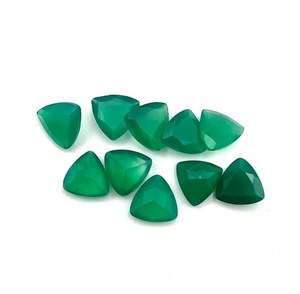 Ónice Verde Natural, Corte Trillón, Facetado, Lote de 8mm a 15mm, Excelente Calidad, Brillo, Color Fino, Piedra Preciosa para Joyería - Product Image 4