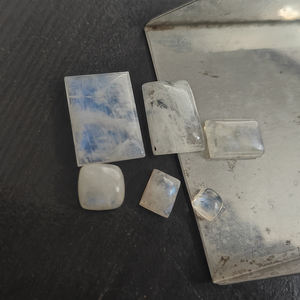 6 uds de piedra lunar arcoíris Natural 6x6mm a 22x16mm cabujón de cojín rectangular 46,75 CTS Iroc ventas cabina de piedras preciosas sueltas US $16 - Product Image 2