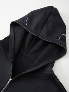 Sweat à capuche zippé oversize de haute qualité avec logo personnalisé imprimé bouffant chaud avec fermeture éclair à capuche Basics coton mélangé - Product Image 5