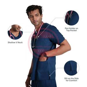 Traje de fregado transpirable ligero de diseño activo de dos piezas, tela elástica suave apta para uniformes de hospital de enfermera sanitaria - Product Image 5