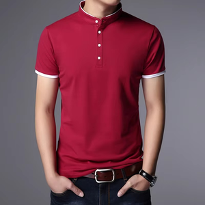Top sólido informal de negocios para hombre, camiseta Polo de manga corta de verano, cómoda y transpirable - Product Image 5