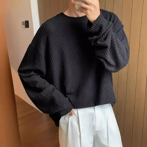 Camiseta de manga larga para hombre, primavera y otoño 2025, nuevo estilo perezoso, camisa interior recubierta de piel, Top Suelto - Product Image 1