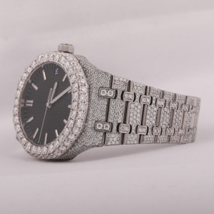 Reloj mecánico con estilo de diamante de moissanita de acero inoxidable Hip Hop con diseño especial personalizado para hombres - Product Image 2