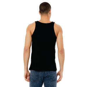 Airlume-Camiseta sin mangas de algodón para hombre y mujer, camiseta sin mangas de color negro con diseño de anillo y peinado, 32 onzas, 100% - Product Image 3