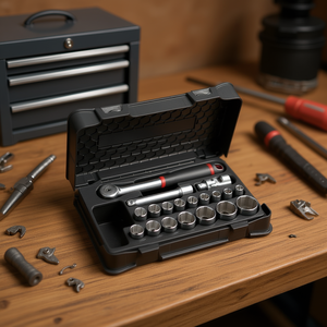 ชุดเครื่องมืออุซาก 19 ชิ้น พร้อมซ็อกเก็ตหกเหลี่ยมในกล่อง ABS ชุดซ็อกเก็ตที่ทนทาน - Product Image 3