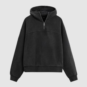 100% coton unisexe sweats à capuche de haute qualité meilleure vente quart fermeture éclair sweats à capuche chaud hiver vêtements hommes sweats à capuche - Product Image 1