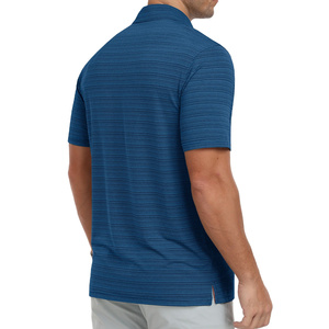 Polo à rayures horizontales avec texture en coton doux idéal pour le bureau ou les voyages décontractés - Product Image 3